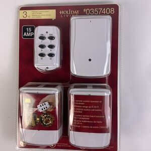 Holiday Living Wireless Remote Control Outlet Set 3 Pack 15 Amp